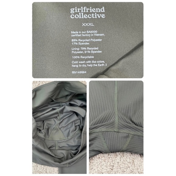 Girlfriend Collective Cypress RIB High-Rise 7/8 Ribbed Leggings Plus Size XXXL - Picture 8 of 15